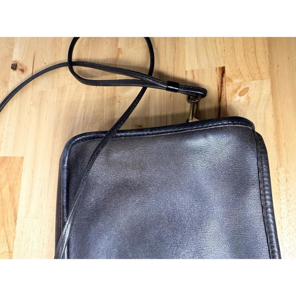 Early NYC Vintage Coach Black Leather Crossbody Bag USA Made - Picture 7 of 7
